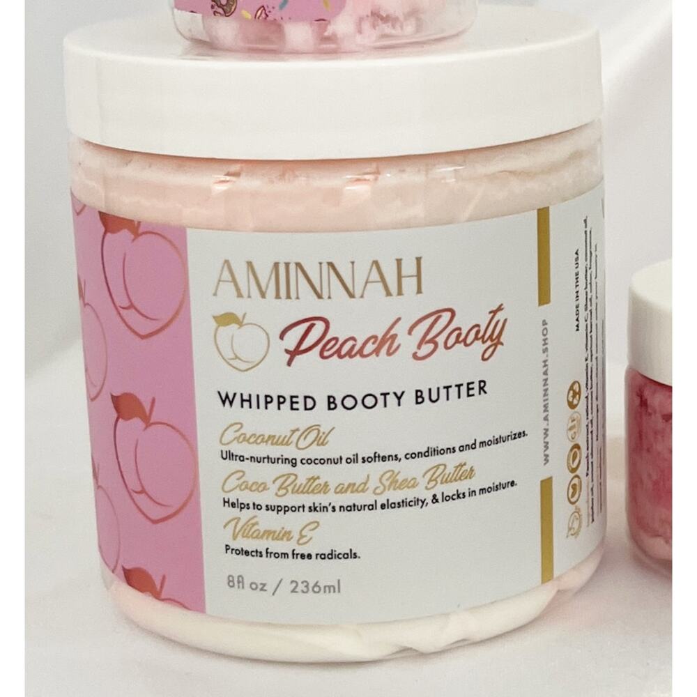 AMINNAH Peach Whipped Booty Butter Lip Butter Skin Care - Picture 2 of 6